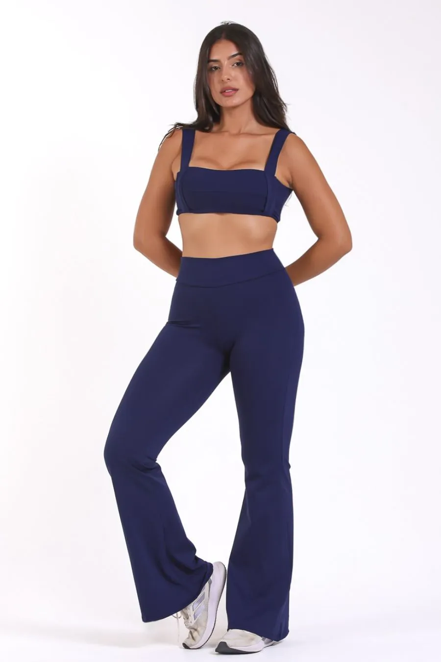 Conjunto Legging Flare Larissa azul-marinho