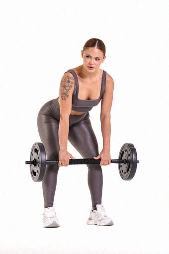 Conjunto canelado de compressão grafite, compressão média para dança fitness e zumba