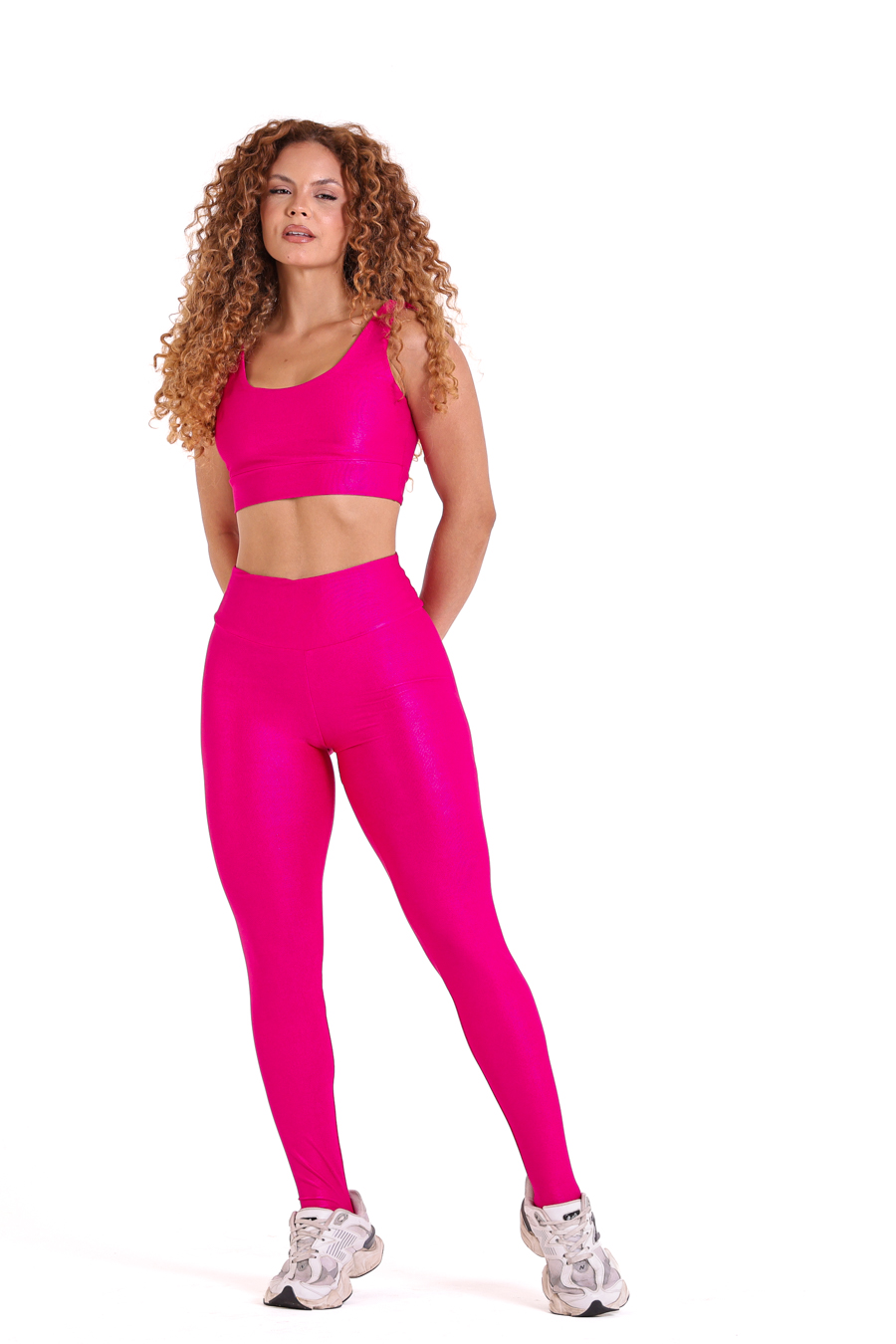 Conjunto Poliamida Texturizado rosa pink — textura que rende em Reels
